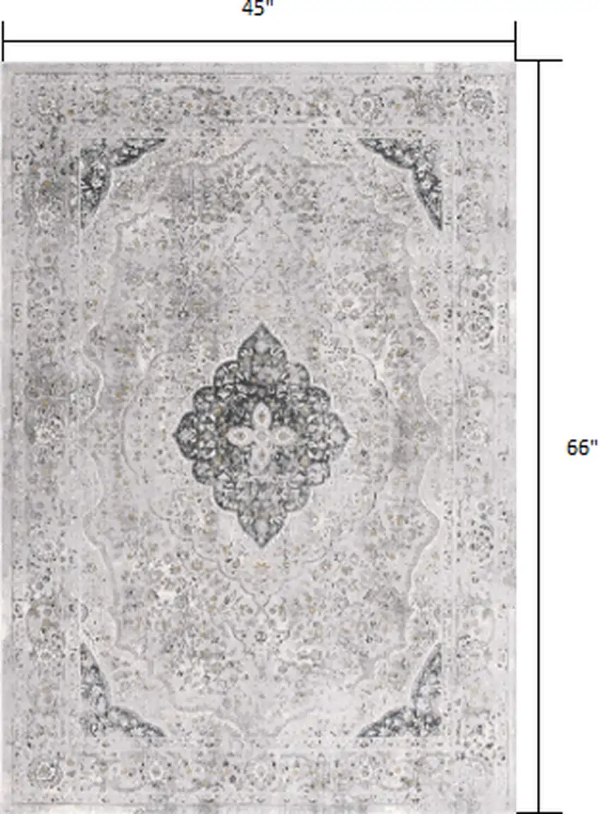 Grey Oriental Area Rug Photo 4