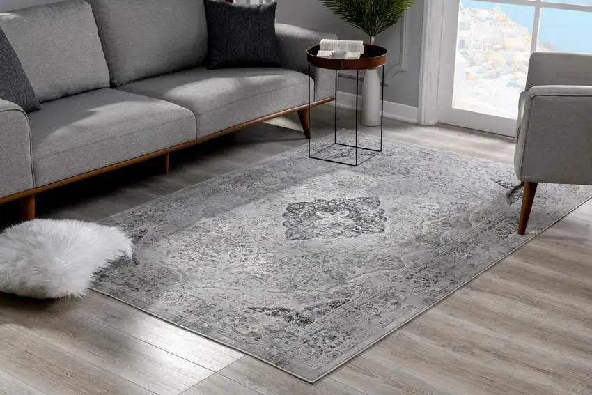 Grey Oriental Area Rug Photo 3