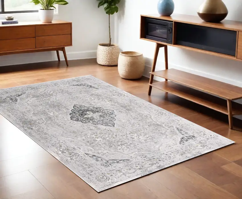 Grey Oriental Area Rug Photo 1
