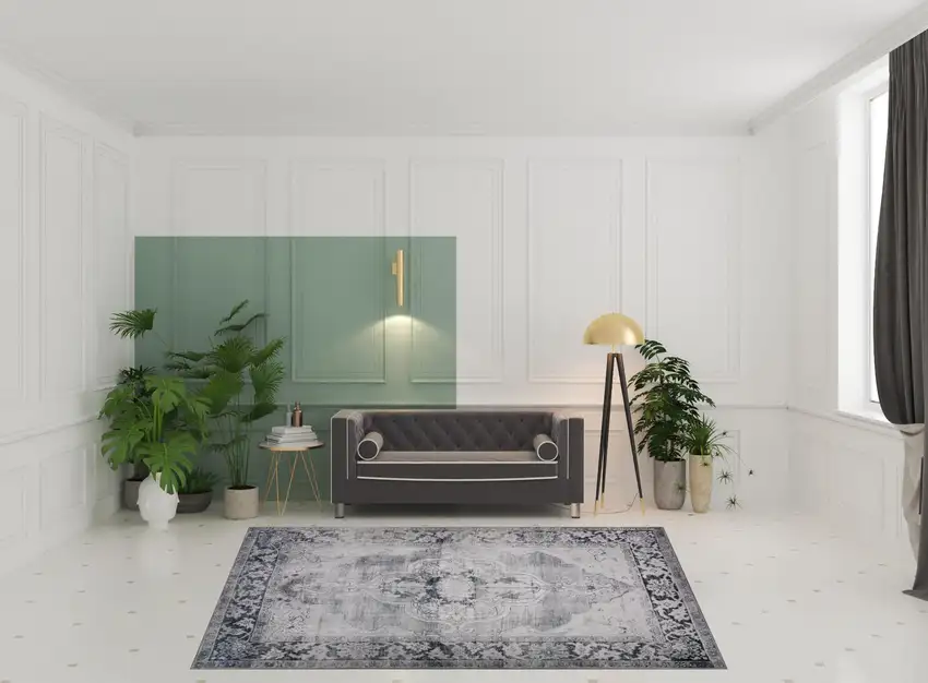 Grey Oriental Distressed Non Skid Area Rug Photo 2