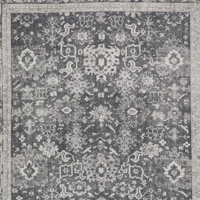 Grey Oriental Distressed Non Skid Area Rug Photo 4