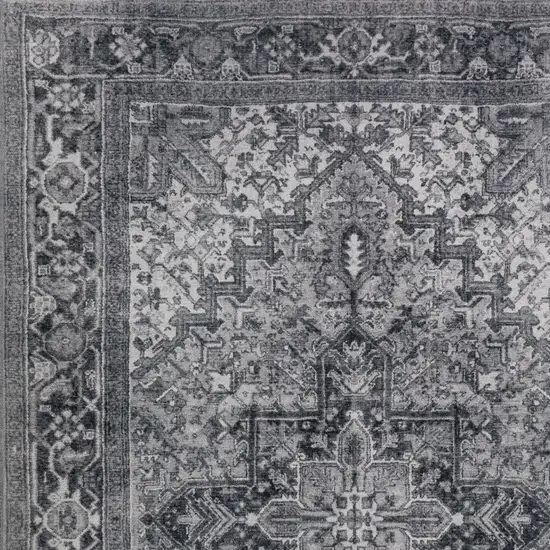 Grey Oriental Distressed Non Skid Area Rug Photo 4