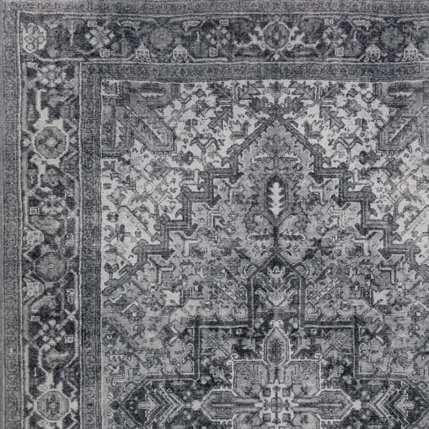 Grey Oriental Distressed Non Skid Area Rug Photo 4