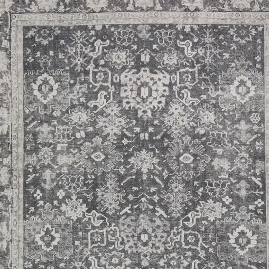 Grey Oriental Distressed Non Skid Area Rug Photo 4
