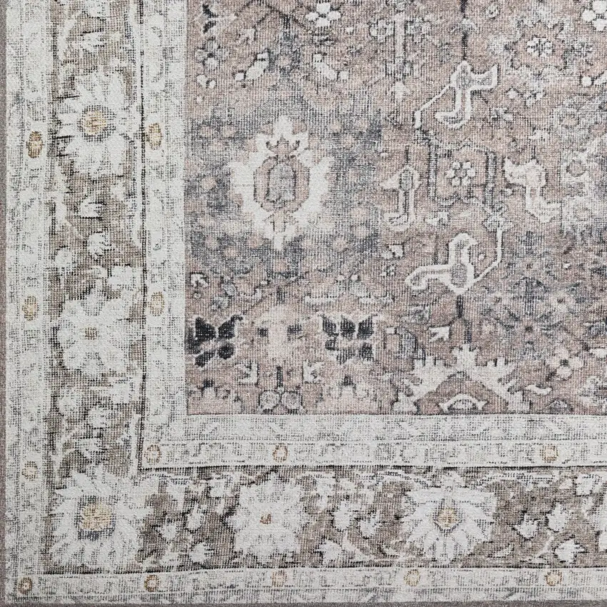 Grey Oriental Distressed Non Skid Area Rug Photo 3