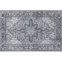 Photo of Grey Oriental Distressed Non Skid Area Rug