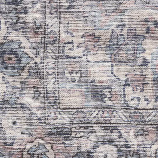 Grey Oriental Power Loom Distressed Washable Area Rug Photo 8