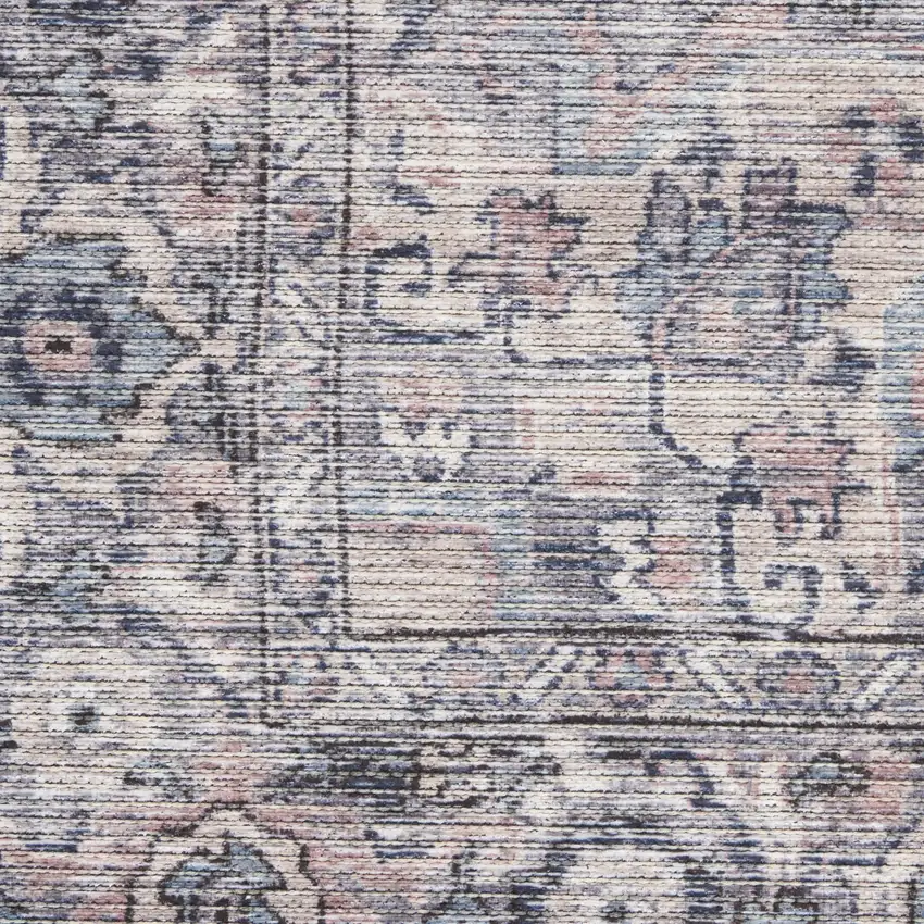 Grey Oriental Power Loom Distressed Washable Area Rug Photo 8