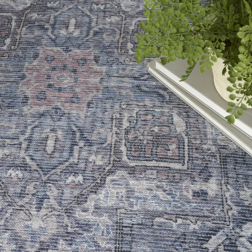 Grey Oriental Power Loom Distressed Washable Area Rug Photo 8