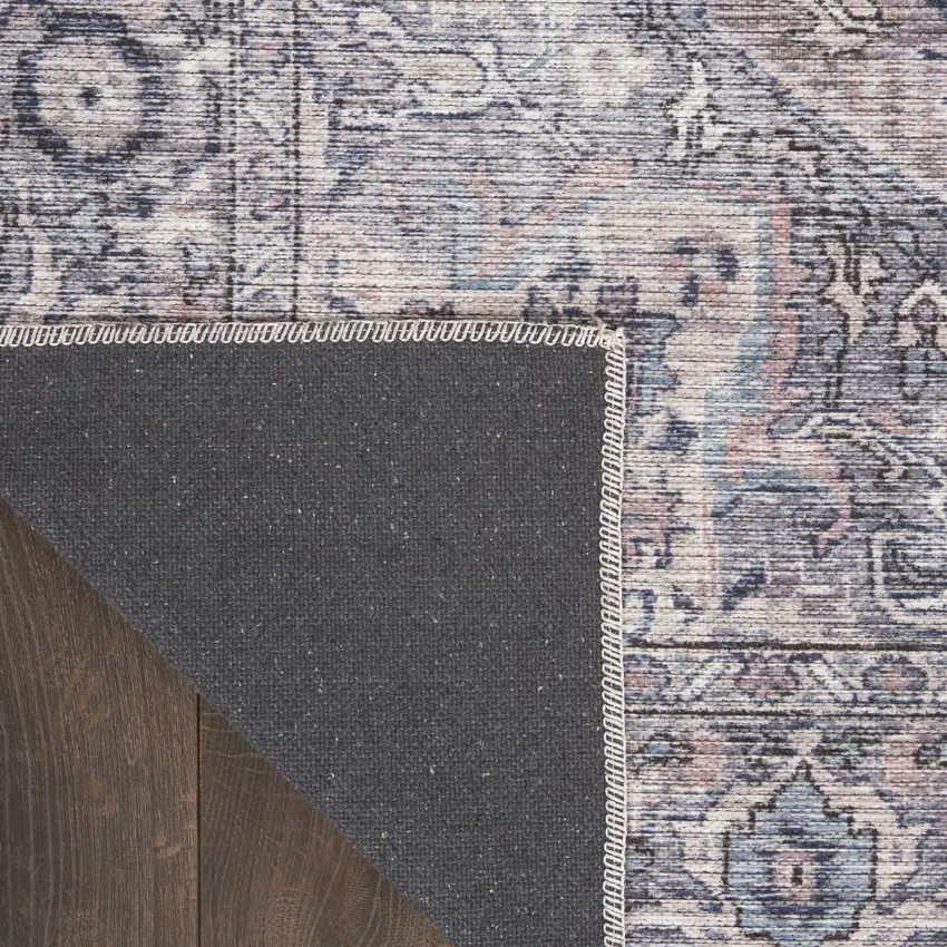 Grey Oriental Power Loom Distressed Washable Area Rug Photo 8