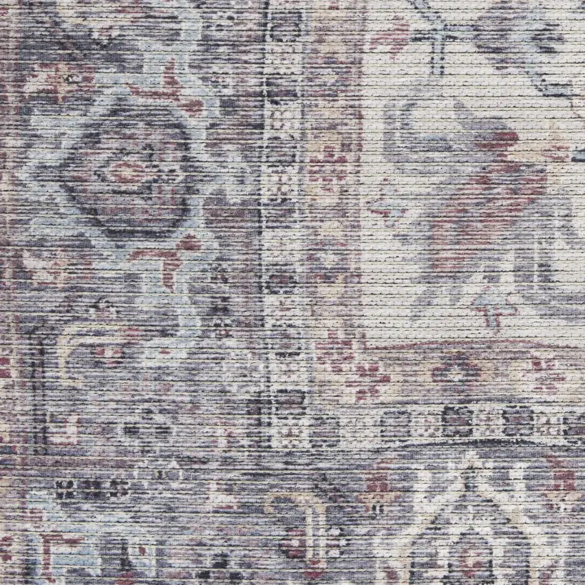 Grey Oriental Power Loom Distressed Washable Area Rug Photo 3