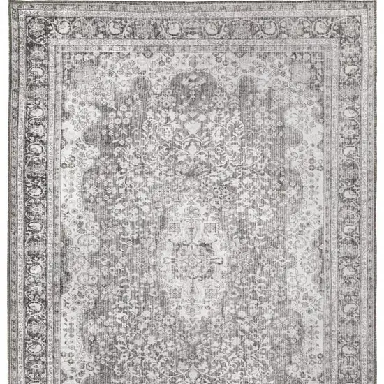 Grey Oriental Power Loom Stain Resistant Area Rug Photo 7