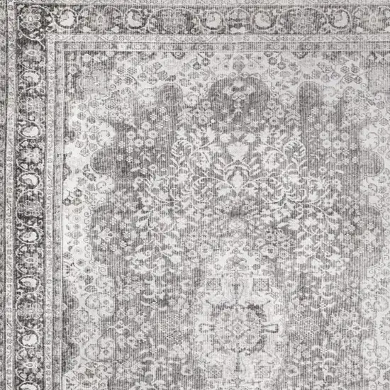 Grey Oriental Power Loom Stain Resistant Area Rug Photo 6