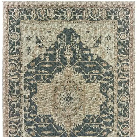 Gray Oriental Stain Resistant Indoor Outdoor Area Rug Photo 4