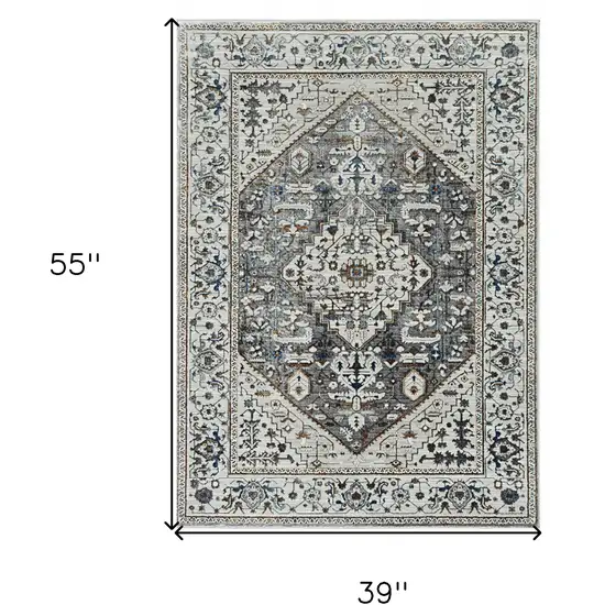 Grey Parisian Area Rug Photo 3
