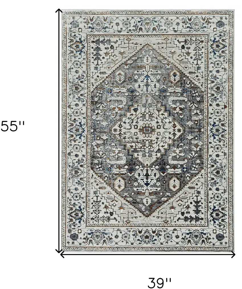 Grey Parisian Area Rug Photo 3
