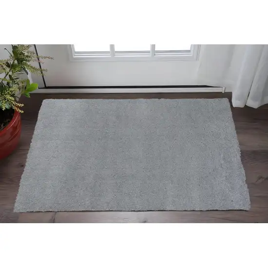 Gray Shag Hand Woven Area Rug Photo 1