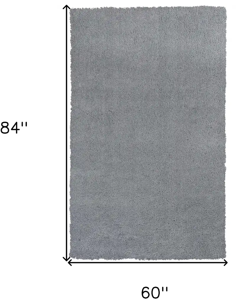 Grey Plain Indoor Area Rug Photo 6