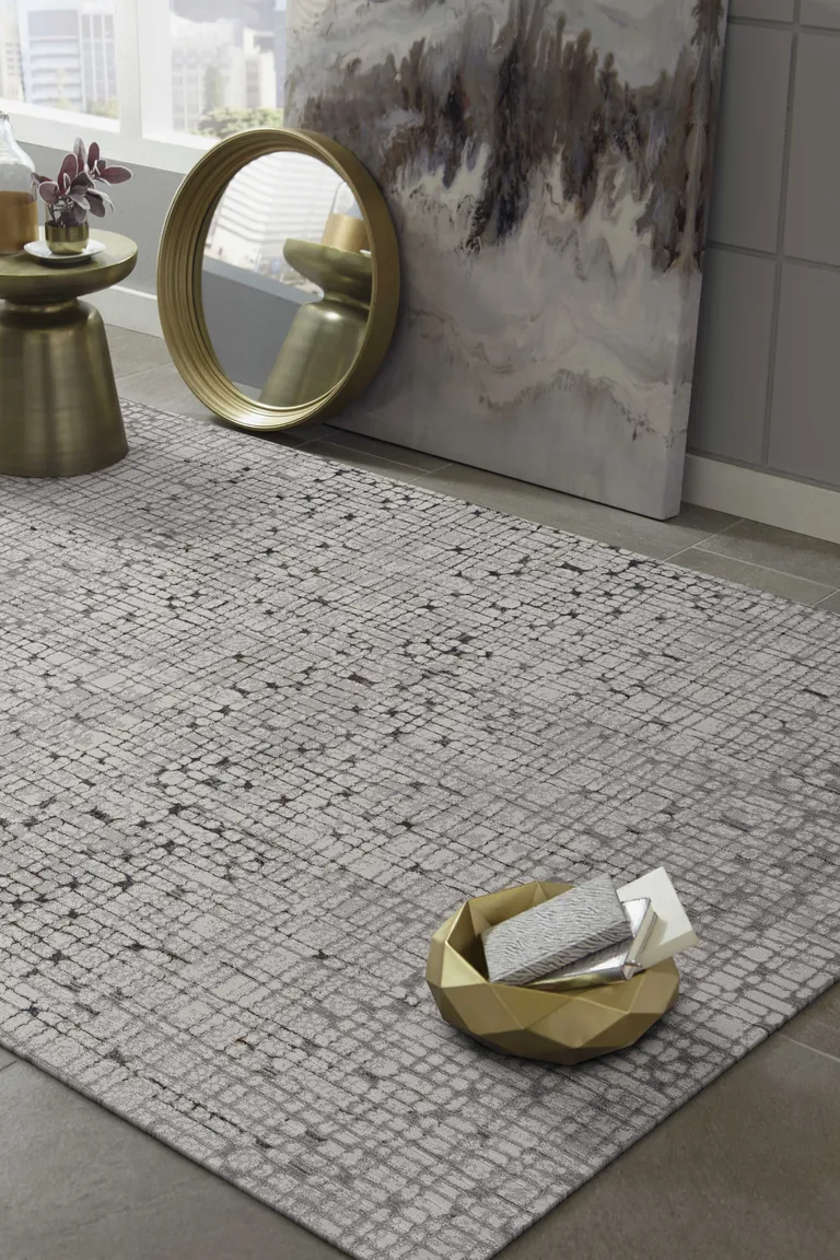 Grey Polyester Rug Photo 3