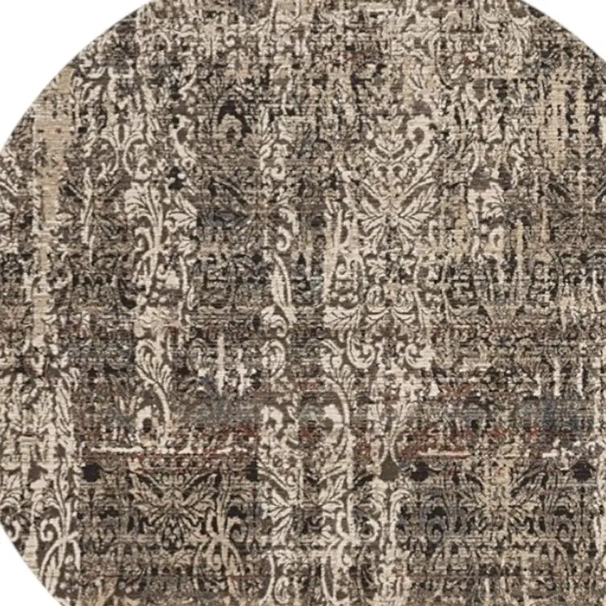8' Gray Round Area Rug Photo 4