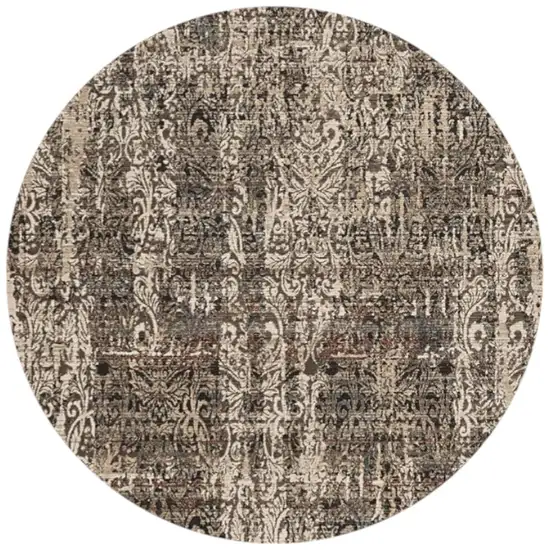 8' Gray Round Area Rug Photo 2