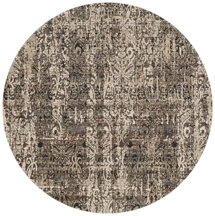 8' Gray Round Area Rug Photo 2