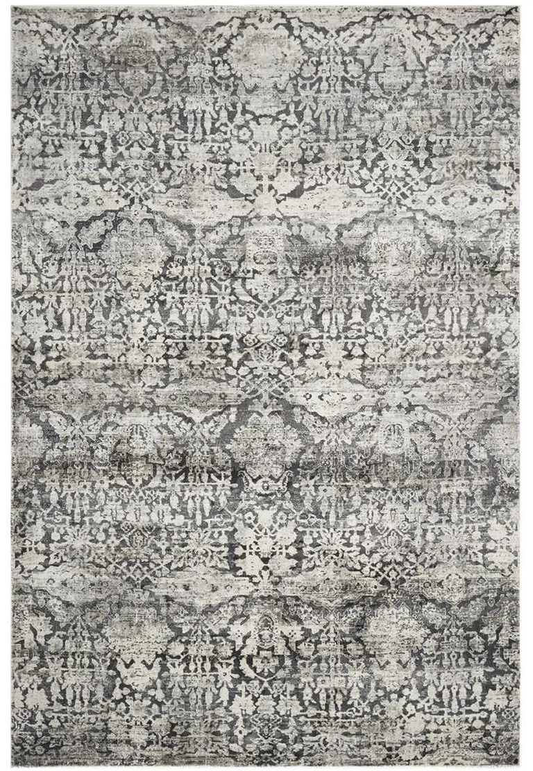 Grey Polyester or  Viscose Rug Photo 2