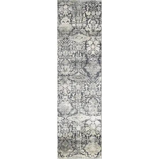 Grey Polyester or  Viscose Rug Photo 1