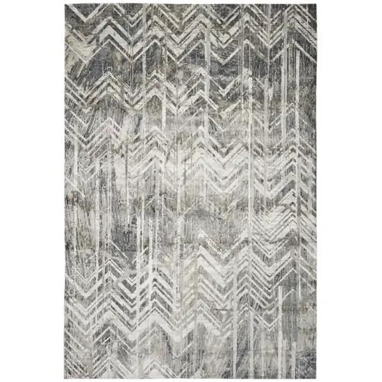 Gray Chevron Area Rug Photo 2