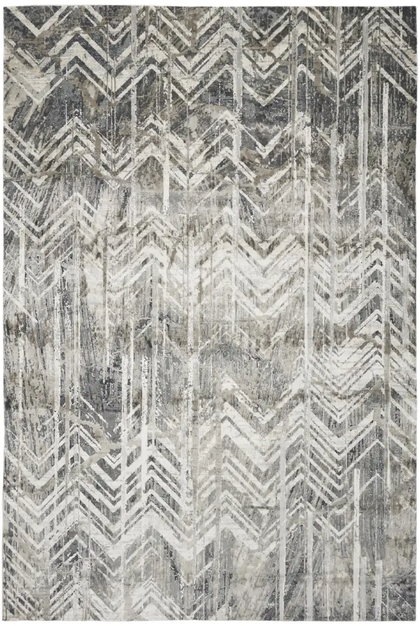 Gray Chevron Area Rug Photo 2