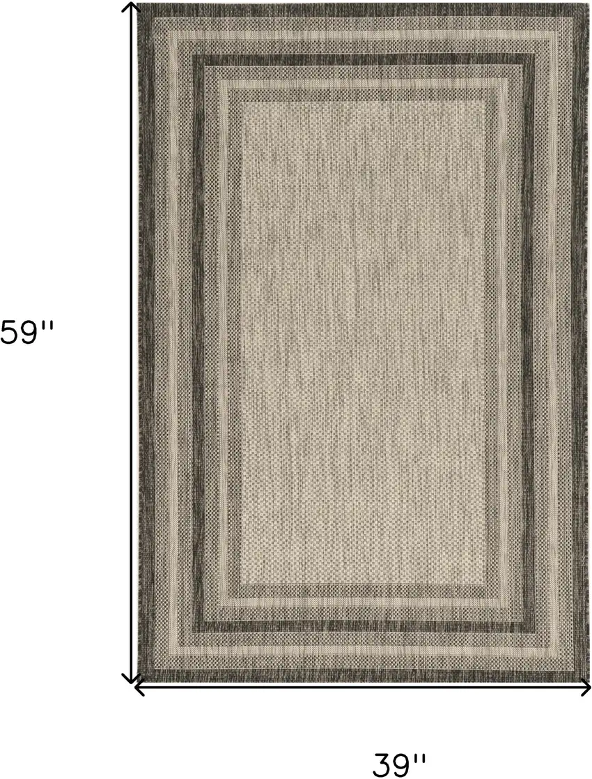 Grey Polypropylene Area Rug Photo 5