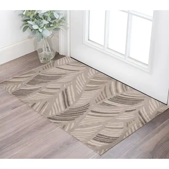 Gray Tropical Botanical Area Rug Photo 1