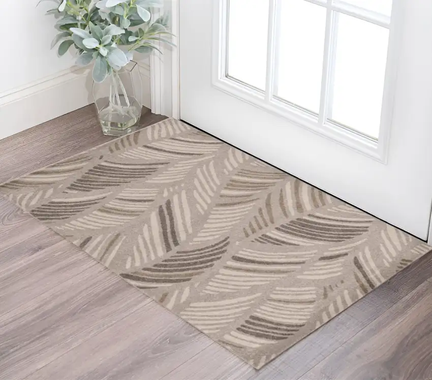 Gray Tropical Botanical Area Rug Photo 1