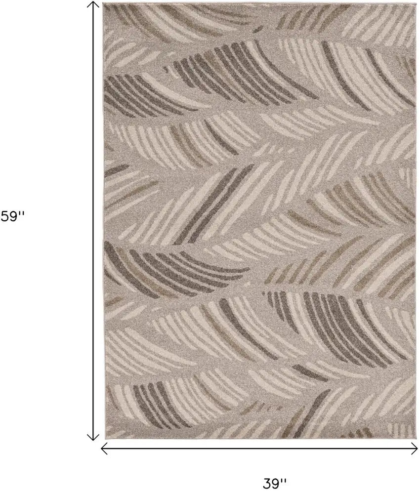 Gray Tropical Botanical Area Rug Photo 5