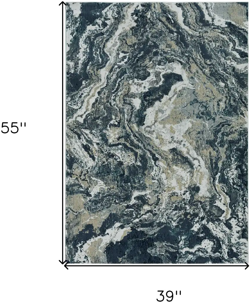 Gray Abstract Area Rug Photo 3