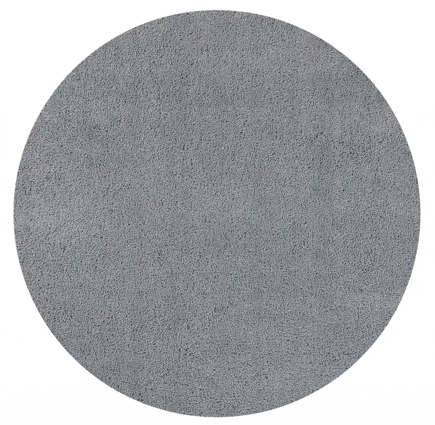 Grey Round Indoor Shag Rug Photo 3