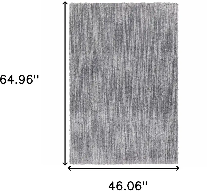 Grey Shag Power Loom Stain Resistant Area Rug Photo 10