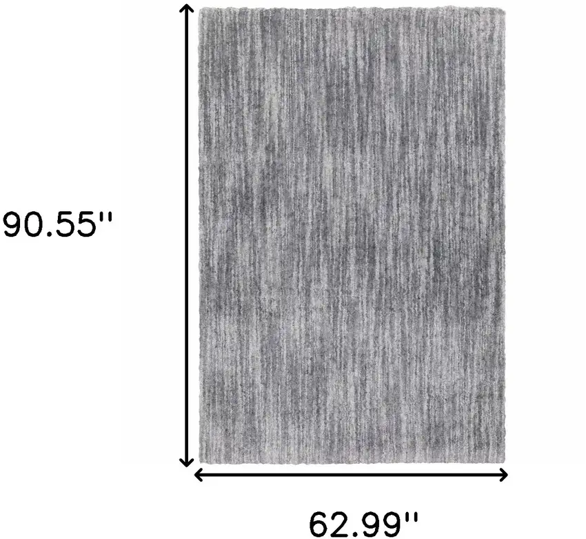 Grey Shag Power Loom Stain Resistant Area Rug Photo 10