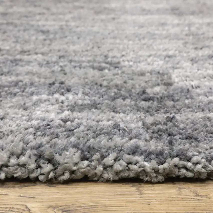 Grey Shag Power Loom Stain Resistant Area Rug Photo 7