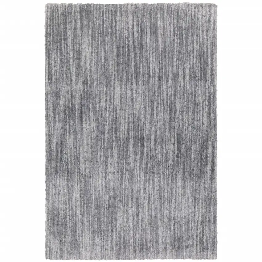 Grey Shag Power Loom Stain Resistant Area Rug Photo 1