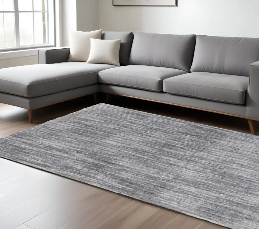 Gray Shag Power Loom Area Rug Photo 1