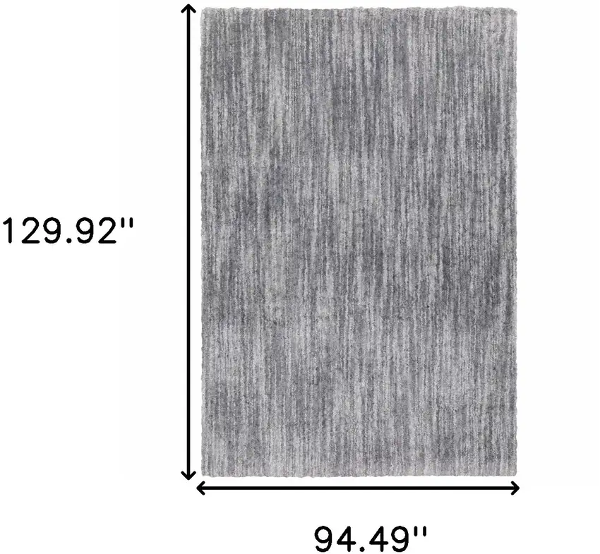 Grey Shag Power Loom Stain Resistant Area Rug Photo 10