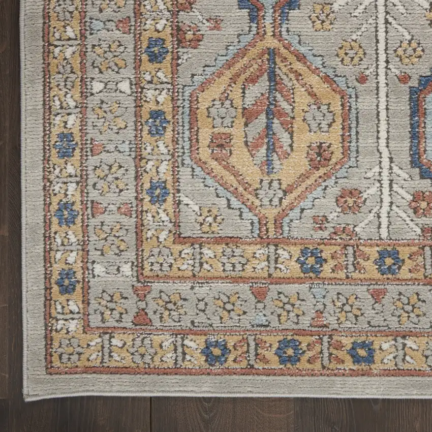 Grey Southwestern Power Loom Non Skid Area Rug Photo 5