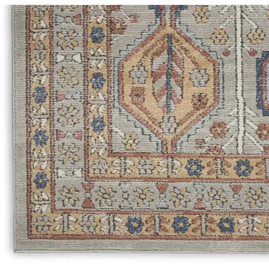 Grey Southwestern Power Loom Non Skid Area Rug Photo 1