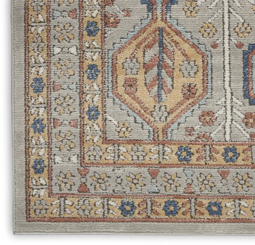 Grey Southwestern Power Loom Non Skid Area Rug Photo 1