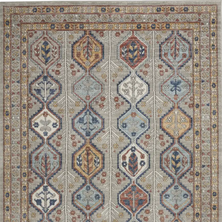 Grey Southwestern Power Loom Non Skid Area Rug Photo 4