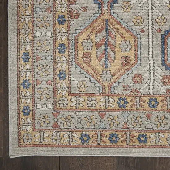 Grey Southwestern Power Loom Non Skid Area Rug Photo 9