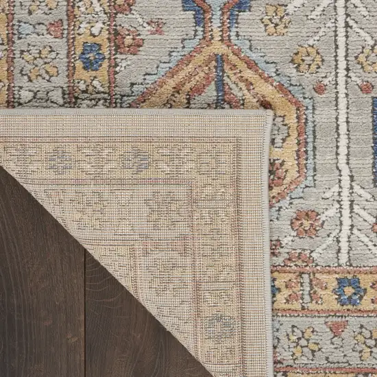 Grey Southwestern Power Loom Non Skid Area Rug Photo 8