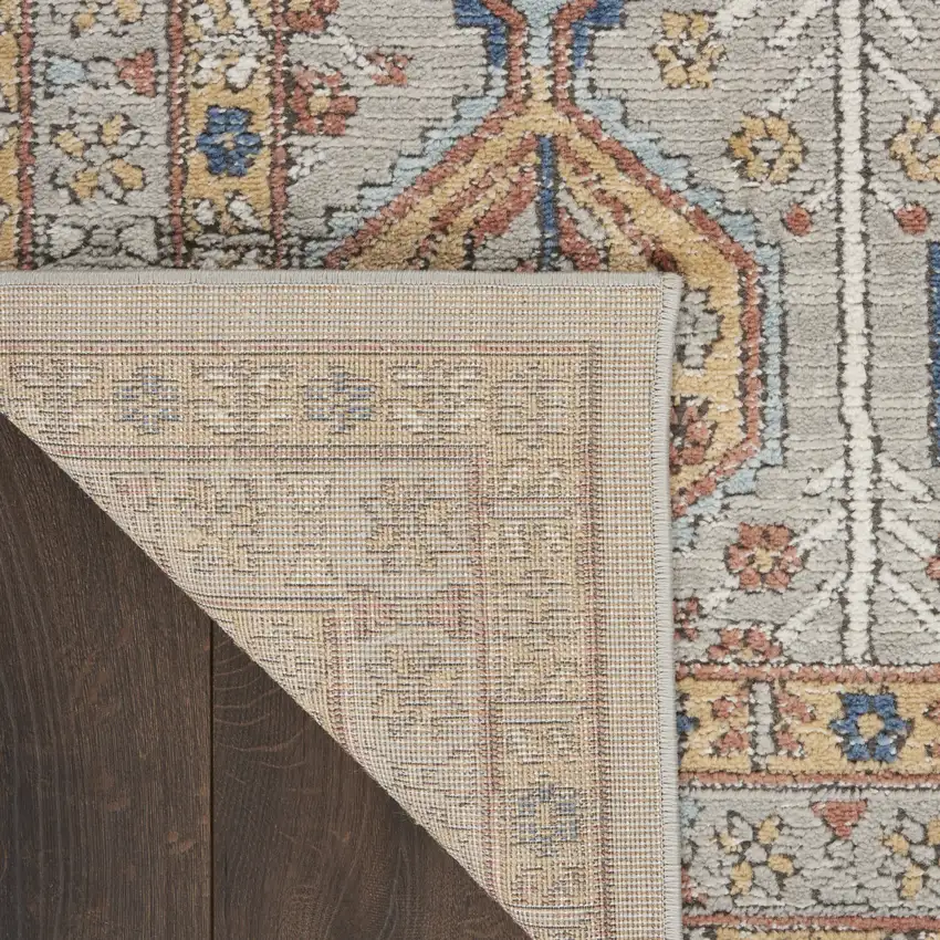 Grey Southwestern Power Loom Non Skid Area Rug Photo 8