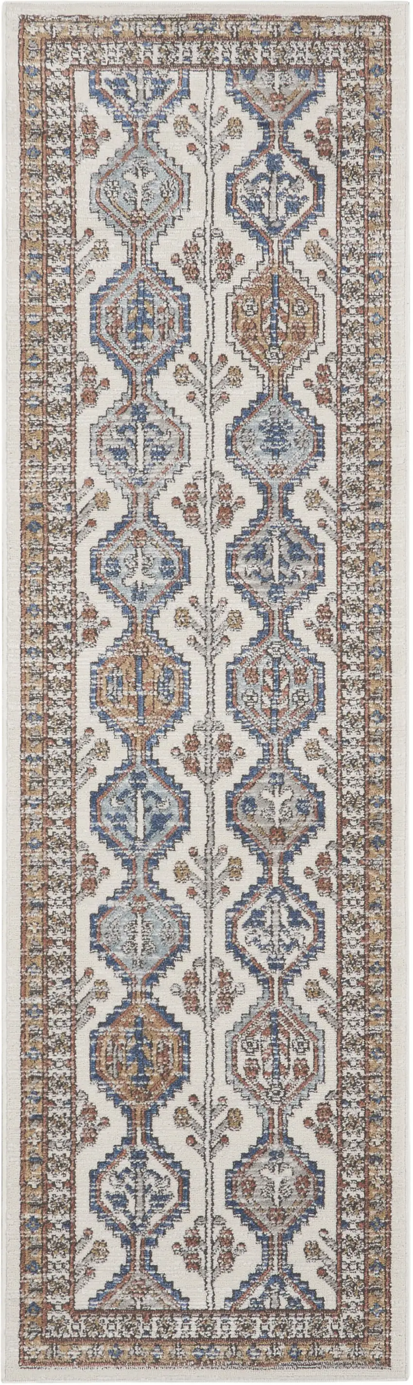 Grey Southwestern Power Loom Non Skid Runner Rug Photo 1